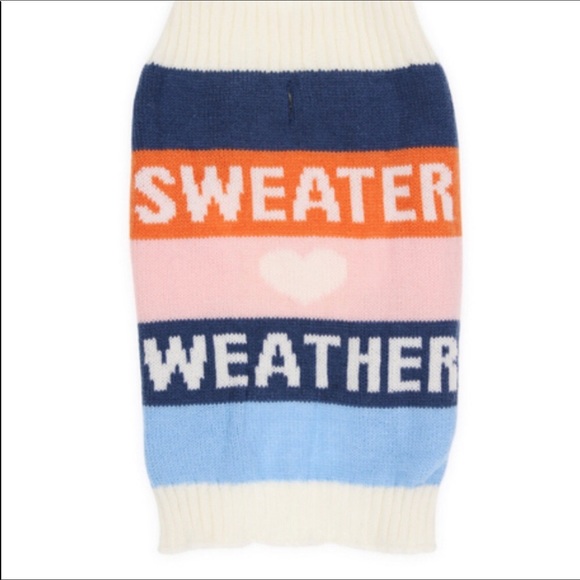 Sweater Weather Dog Sweater Heart & Stripe New with Tags Size L 15โ-18โ - Picture 2 of 3
